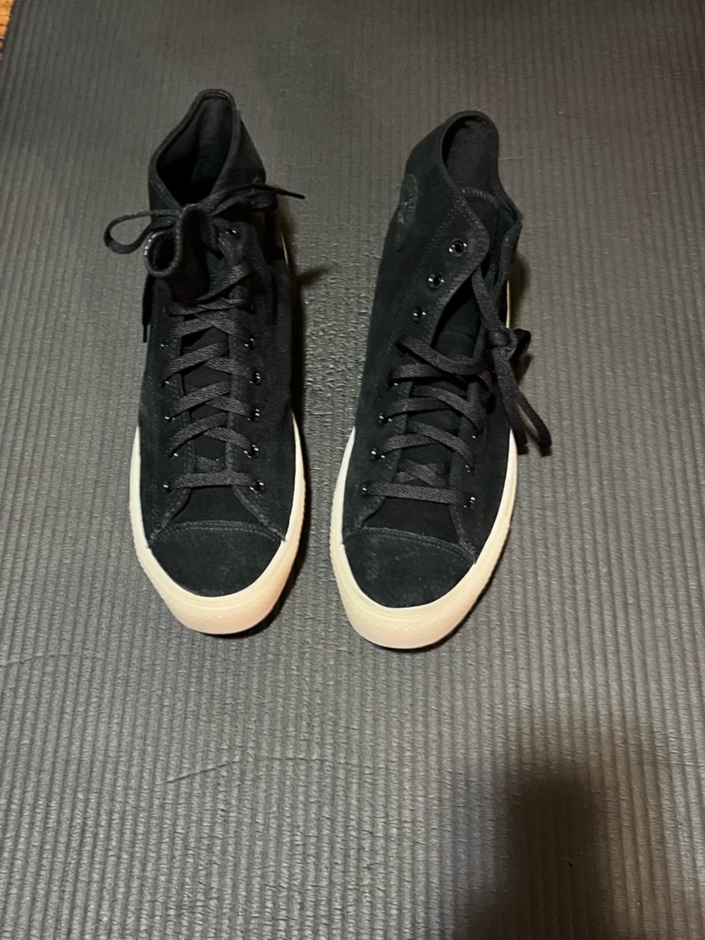 Converse Suede Black High-Top Sneakers with Ivory Soles